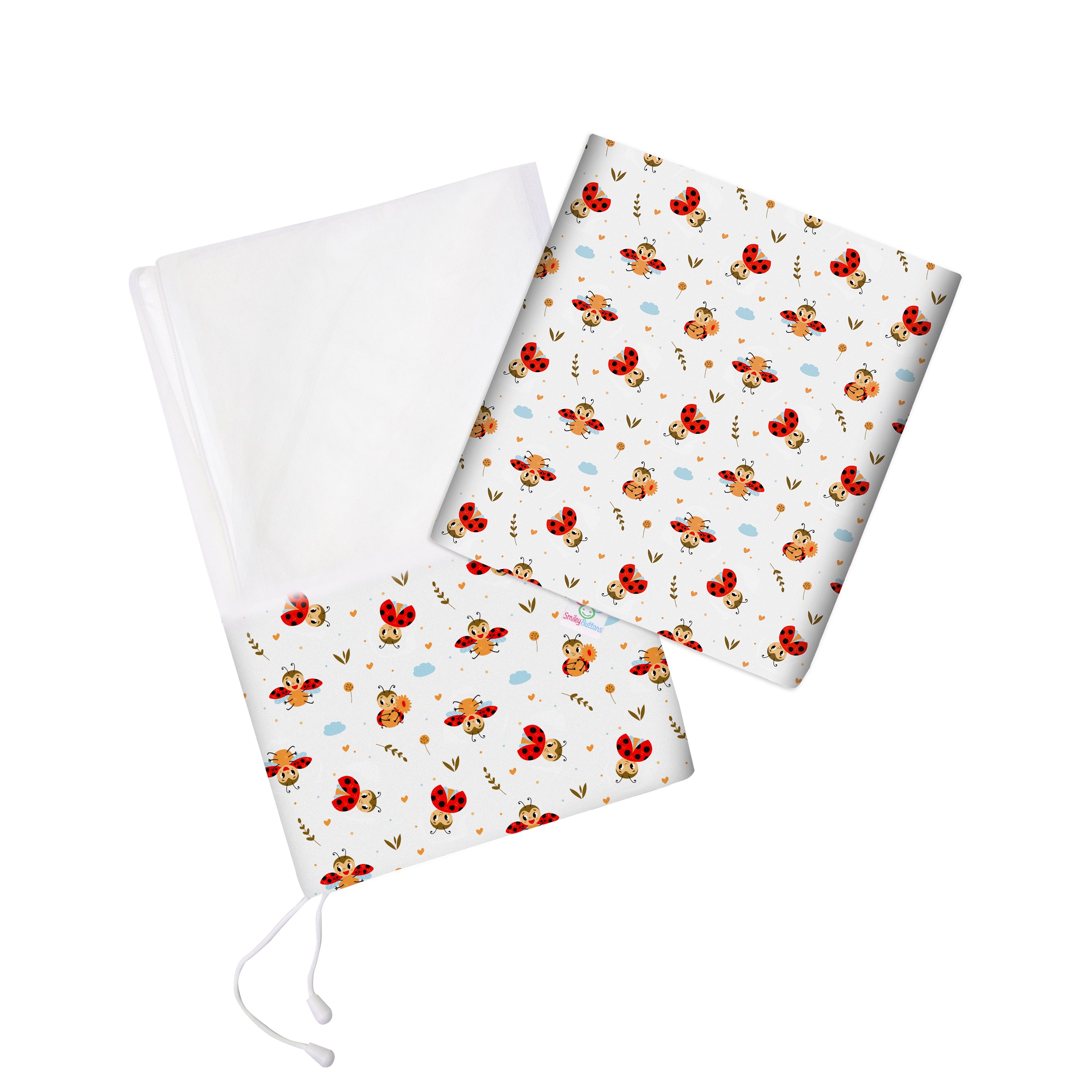 Organic Thottil & Mosquito Net Combo - LadyBug Charm